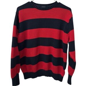 John Galt (Brandy Melville) Red & Navy Blue Striped Crewneck Sweater OS